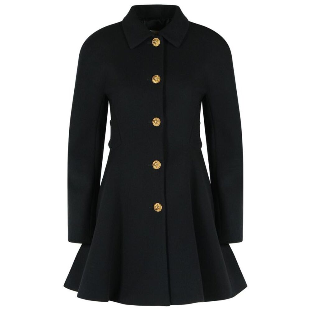 Versace Black Wool Coat Women